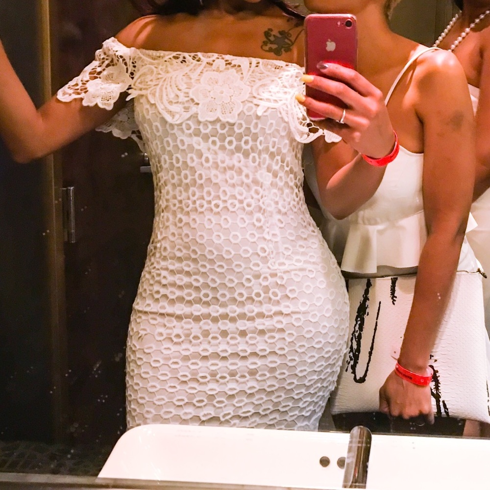 White crochet dress